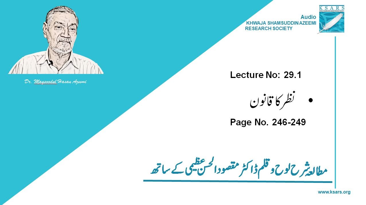 Lecture 29.1 Nazar ka Qanoon